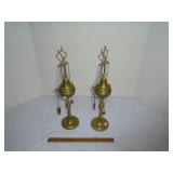 Brass whale oil lamps