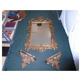 Rococo Style mirror and sconces