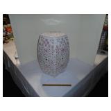 Garden seat pottery pink and white