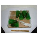 Forest green Bubble Glass goblets