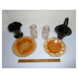 Carnival Glass, black amethyst