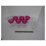 Cranberry flash glass stemware