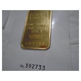 Troy ounce gold bar