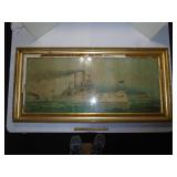 Stone lithograph Great White Fleet