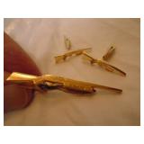 14 K gold tiebar & cufflinks