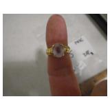 14 K gold & rose quartz ring