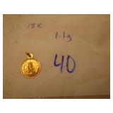 18K gold St. Christopher