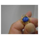 Gold & star saphire mans ring