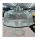 GLASS CAKE PLATE W/DOME