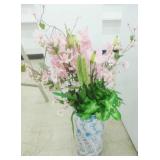 URN WITH SILK FLOWERS