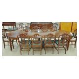 FEDERAL TABLE, 6 LEAVES, 14 CHAIRS