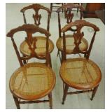 CANE SEAT CHAIRS, 4