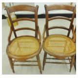 PAIR CANE SEAT CHAIRS