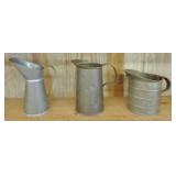3 METAL PITCHERS