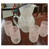 CRACKLE PINK ICED TEA SET