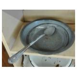 ENAMELWARE BOWL AND SPOON