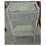 WICKER TABLE WITH STORAGE