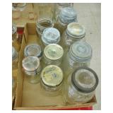 LOT GLASS CANNING JARS