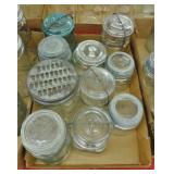LOT GLASS CANNING JARS