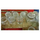 LOT GLASS CANNING JARS