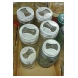 LOT GLASS CANNING JARS