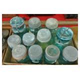 LOT GLASS CANNING JARS