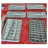 LOT VINTAGE METAL ICE TRAYS