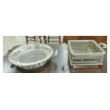 SILVERPLATE BASE GLASS DISHES