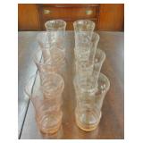 8 PINK GLASS TUMBLERS