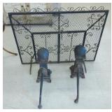 FIREPLACE SCREEN AND ENDIRONS