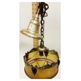 COLORED GLASS SHADE LAMP