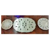 3PCS SILVERPLATE TRIVETS