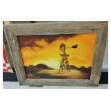 WINDMILL AT SUNSET IN PRIMITIVE FRAME