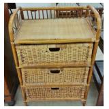 WICKER STORAGE CABINET