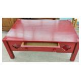 RED COFFEE TABLE WITH DRAWER