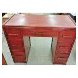 RED WOODEN DESK