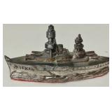 SMALL BATTLESHIP USS TEXAS PAPERWEIGHT (6" LONG)
