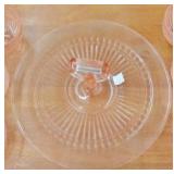 PINK GLASS TIDBIT TRAY