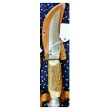 GAMBILL SOLINGEN BUCK HORN KNIFE W/ SHEATH