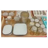LOT CANNING JARS, ENAMELWARE