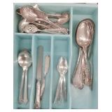 LOT 28PCS MIXED SILVERPLATE FLATWARE