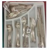 LOT 41PCS MIXED SILVERPLATE FLATWARE
