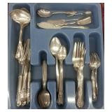 LOT 39PCS MIXED SILVERPLATE FLATWARE