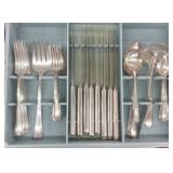 LOT 37PCS MIXED SILVERPLATE FLATWARE