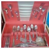 LOT 56PCS MIXED SILVERPLATE FLATWARE