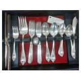 LOT 24PCS MIXED SILVERPLATE FLATWARE