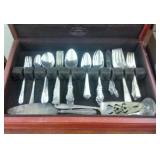 LOT 55PCS MIXED SILVERPLATE FLATWARE