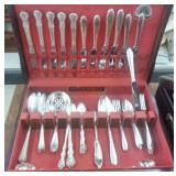 LOT 44PCS MIXED SILVERPLATE FLATWARE