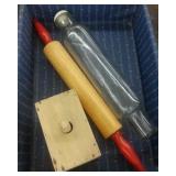 TWO ROLLING PINS, BUTTER MOLD
