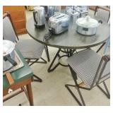 METAL BASE TABLE AND CHAIRS